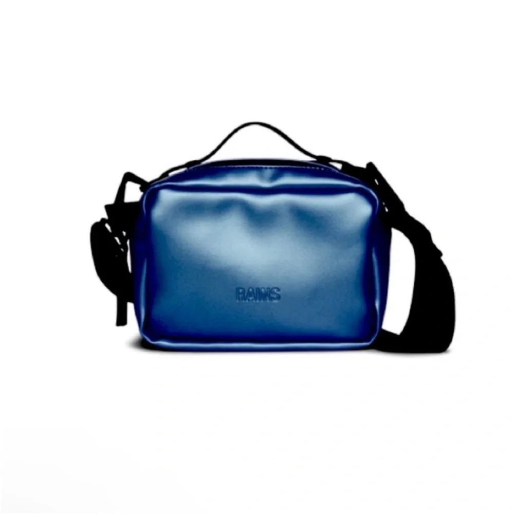 RAINS micro box Blue laser Crossbody Bag